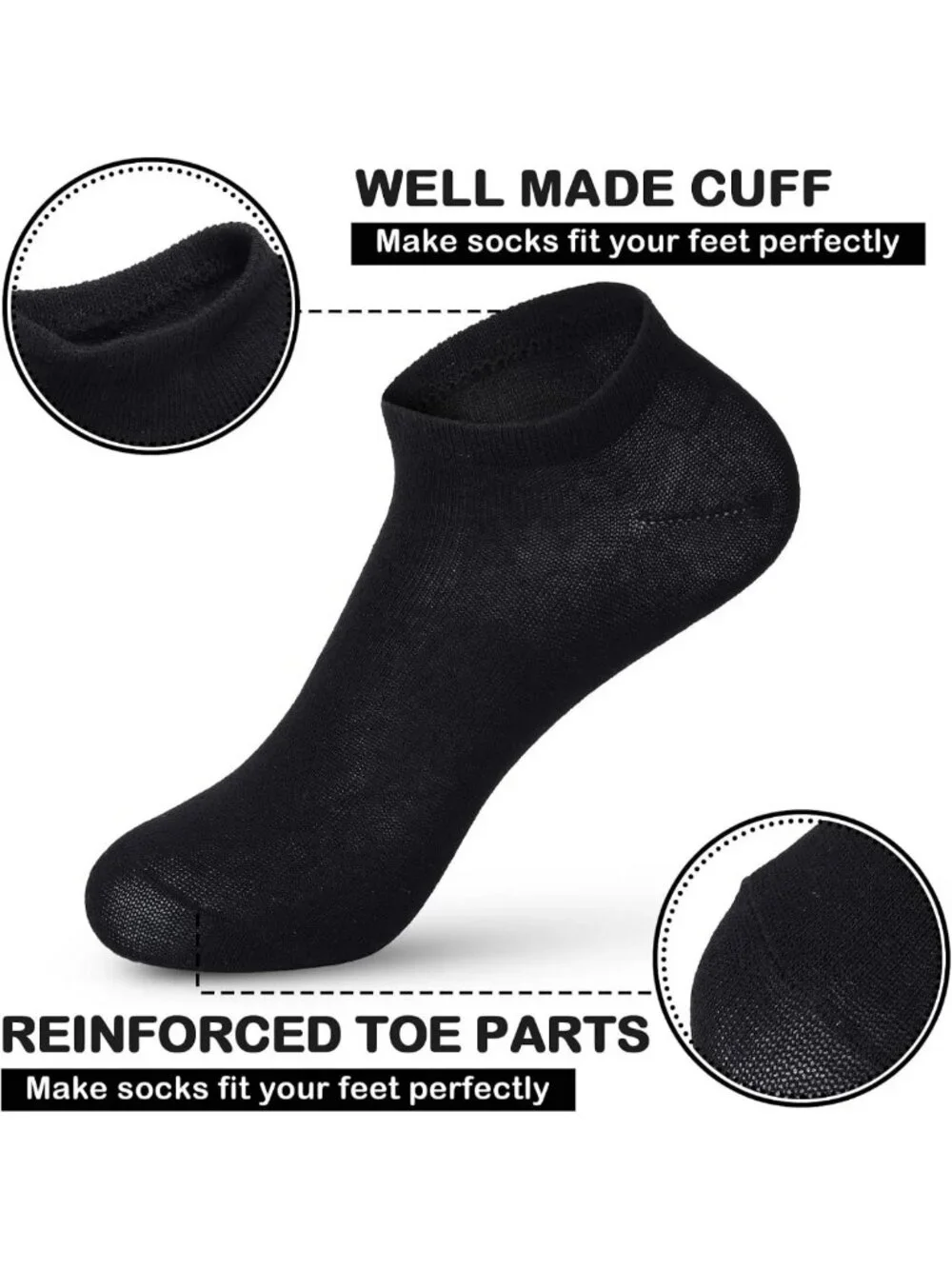 100 Pairs Low Cut Ankle Socks for Women & Men - Comfortable, Breathable